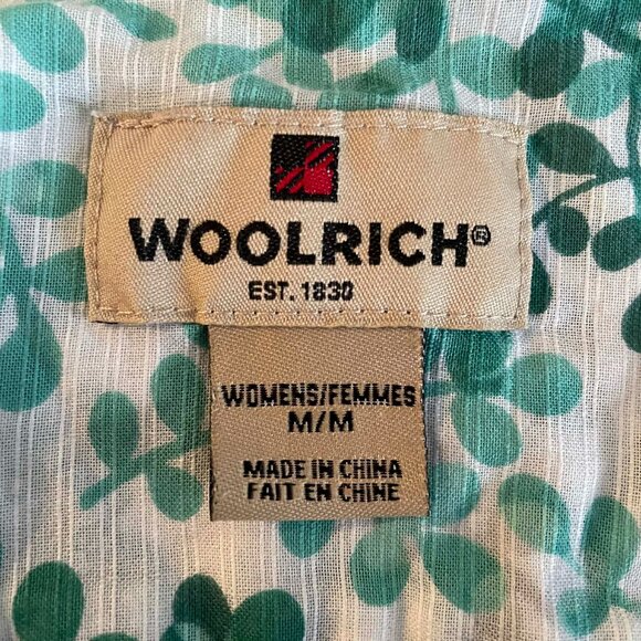WOOLRICH Vintage blouse floral print in tones of green and white. Women size M. - Picture 9 of 9